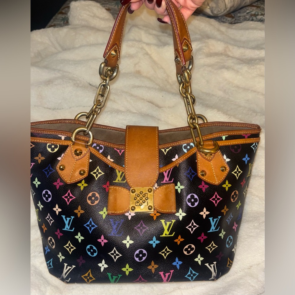 Louis Vuitton Annie MM black multicolore tote bag